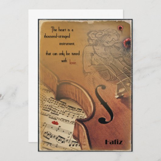 Kaart enkel Hafiz - thousend-stringed instrument (Voorkant / Achterkant)