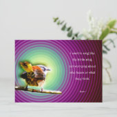 Kaart enkel met gedicht Rumi - Sing like the birds (Staand voorkant)