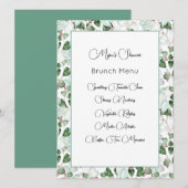 Kaart Eucalyptus Foliage Waterverf Menu (Voorkant / Achterkant)