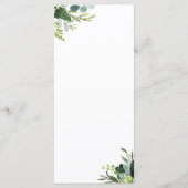 Kaart Eucalyptus Green Foliage Menu (Achterkant)