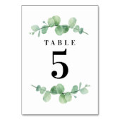 Kaart Eucalyptus Wedding Table Numbers (Voorkant)