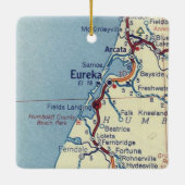 kaart Eureka CA Keramisch Ornament (Achterkant)