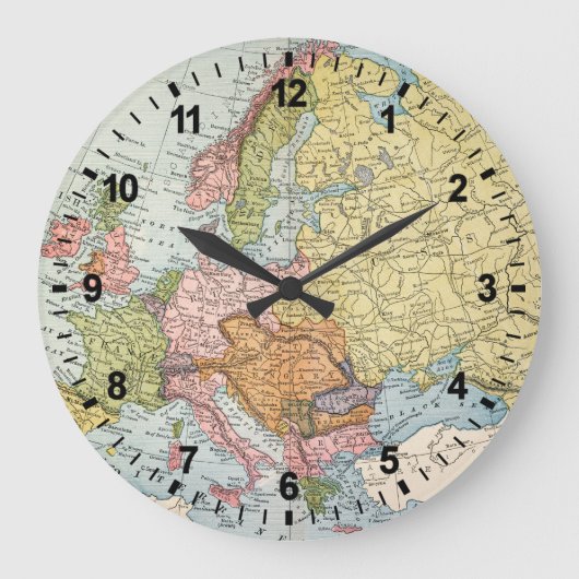 KAART: EUROPA, 1885 GROTE KLOK (Voorkant)