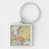 KAART: EUROPA, 1885 SLEUTELHANGER (Voorkant)