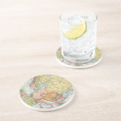 KAART: EUROPA, 1885 ZANDSTEEN ONDERZETTER (Zijkant)