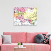 KAART: EUROPA IN AZIË CANVAS AFDRUK (Insitu (Woonkamer))