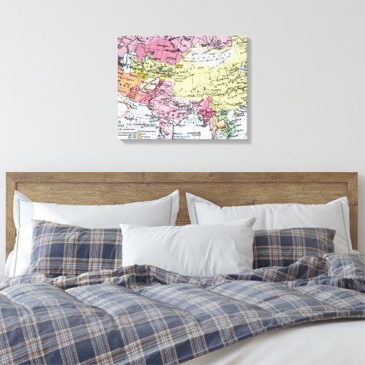 KAART: EUROPA IN AZIË CANVAS AFDRUK (Insitu (Slaapkamer))