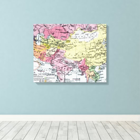 KAART: EUROPA IN AZIË CANVAS AFDRUK (Insitu (Houten vloer))