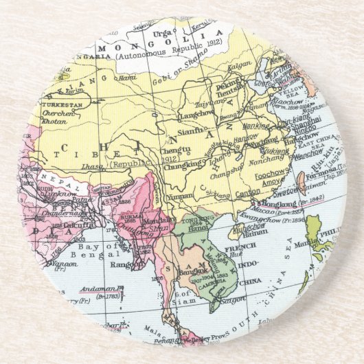 KAART: EUROPA IN AZIË ZANDSTEEN ONDERZETTER (Voorkant)