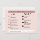 Kaart Eyebrow Microblading Aftercare Instructions (Achterkant)