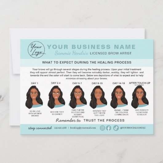 Kaart Eyebrow Microblading Aftercare Instructions (Voorkant)