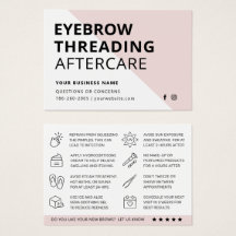 Kaart Eyebrow Threading Aftercare Instructies