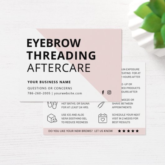 Kaart Eyebrow Threading Aftercare Instructies (Bureau)