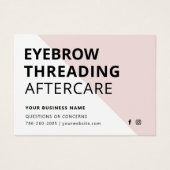 Kaart Eyebrow Threading Aftercare Instructies (Voorkant)