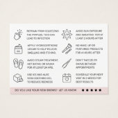 Kaart Eyebrow Threading Aftercare Instructies (Achterkant)