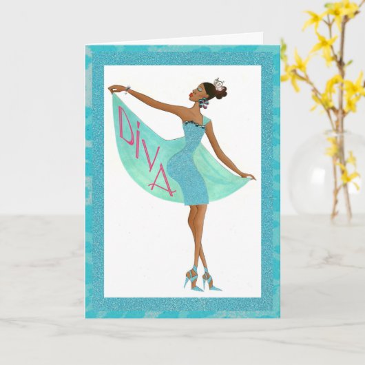 kaart "Fabulous Diva" (Gele Bloem)