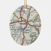  kaart Farmville VA Keramisch Ornament (Rechts)