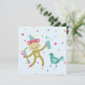 kaart felicitatie aapje (Staand voorkant)