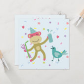 kaart felicitatie aapje (Voorkant / Achterkant in situ)