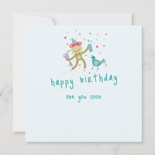 kaart felicitatie aapje (Achterkant)