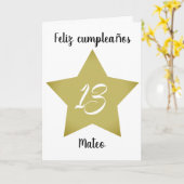 Kaart Feliz 13 Cumpleaños (Gele Bloem)