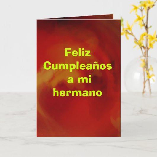 Kaart - Feliz Cumpleaños a mi hermano (Gele Bloem)