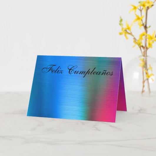 Kaart - Feliz Cumpleaños - Azul (Gele Bloem)