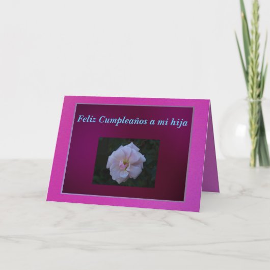 Kaart - Feliz Cumpleaños een mi hija - Roze (Voorkant)