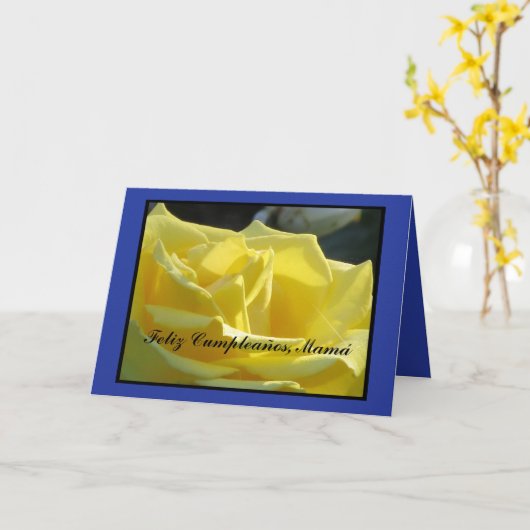 Kaart - Feliz Cumpleaños, Mamá (Gele Bloem)