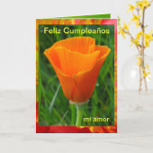 Kaart - Feliz Cumpleaños, mi amor (Gele Bloem)