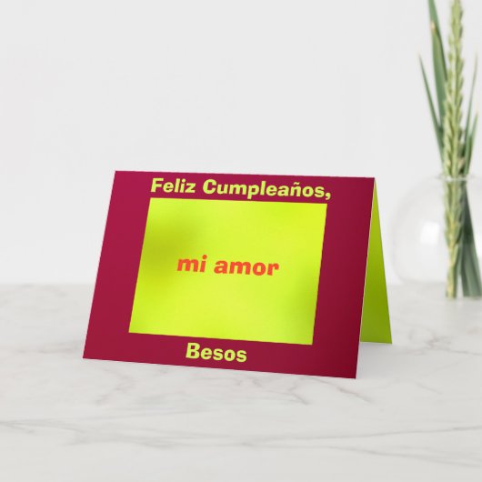 Kaart - Feliz Cumpleaños, mi amor - amarilla van (Voorkant)