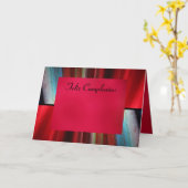 Kaart - Feliz Cumpleaños - Rood Abstract Art. (Gele Bloem)