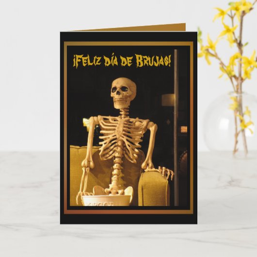 Kaart - ¡ Feliz día DE Brujas! (Gele Bloem)