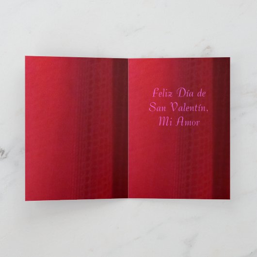 Kaart - Feliz Día DE San Valentín, Mi Amor - Roja (Binnen)