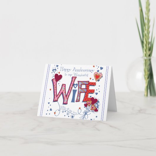 Kaart - Fijne Jubileum voor mijn geweldige vrouw (Voorkant)