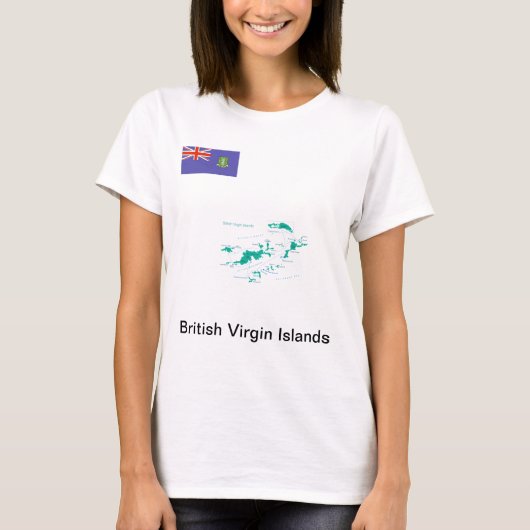 Kaart/FLAG Britse Maagdeneilanden T-shirt (Voorkant)