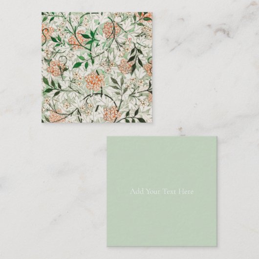 KAART FLAT NOTE : WILLIAM MORRIS : JASMINE NOTITIEKAARTJE (Voorkant / Achterkant)