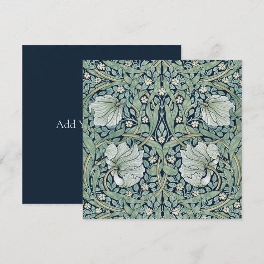 KAART FLAT NOTE : WILLIAM MORRIS : PIMPERNEL NOTITIEKAARTJE (Voorkant / Achterkant)