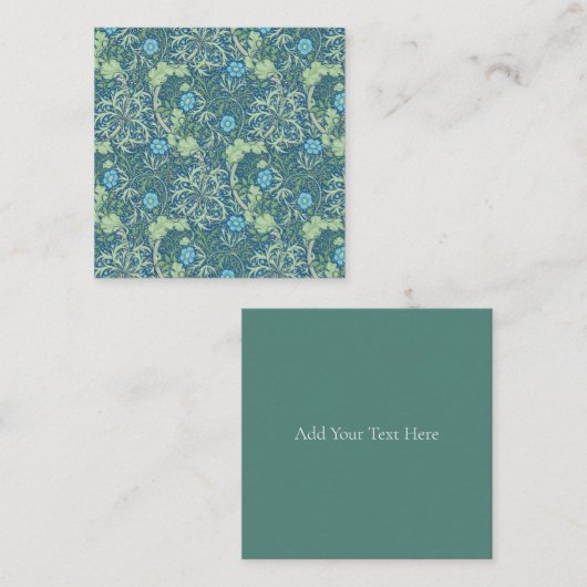 KAART FLAT NOTE : WILLIAM MORRIS : ZEEWEED NOTITIEKAARTJE (Voorkant / Achterkant)