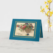 Kaart Floral Cart Flowers Happy Birthday (Gele Bloem)