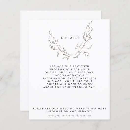 Kaart "Floral"-gegevens (Voorkant / Achterkant)