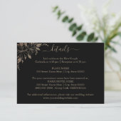 Kaart Floral Lines Wedding Details invoegen (Staand voorkant)