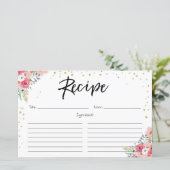 Kaart Floral Pink Gold Vrijgezellenfeest Flowers (Staand voorkant)