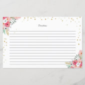 Kaart Floral Pink Gold Vrijgezellenfeest Flowers (Achterkant)