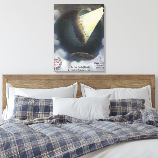 KAART: FLORIDA, 1898 CANVAS AFDRUK (Insitu (Slaapkamer))