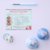 Kaart Fly Pink and Blue Floral Dog Grooming Report (Enkel)