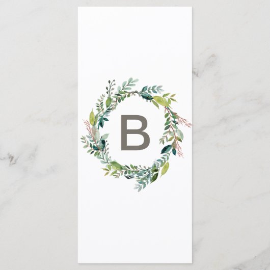 Kaart Foliage Dinner Menu (Achterkant)