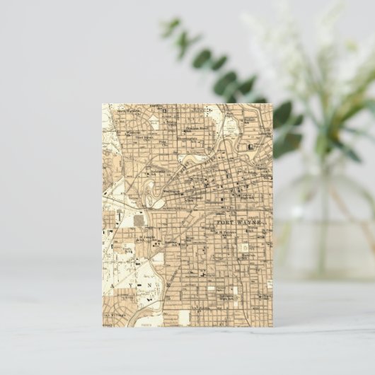 kaart Fort Wayne Indiana (Staand voorkant)