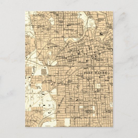  kaart Fort Wayne Indiana (Voorkant)