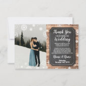 Kaart Foto Bedankt Rustic Winter Sneeuwvlokken Hou (Voorkant)